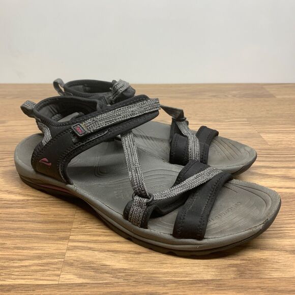 Abeo Dunes Size 10 Sandals Bio System Orthotic Hook & Loop Black Gray - Picture 1 of 11